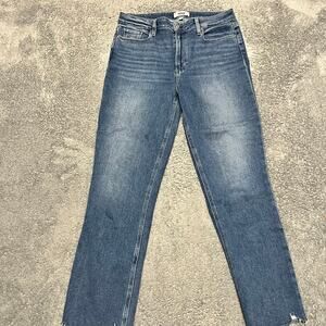 Paige Jeans Womens 31 (32x27.5) Cindy Raw Hem Straight Leg High Rise